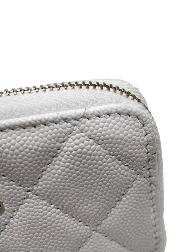 Women s AP0216 White Caviar Skin Zipper Card Wallet - CHANEL - BALAAN 6