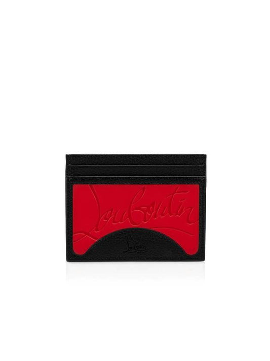 Men's Kios Logo Card Wallet Red Black - CHRISTIAN LOUBOUTIN - BALAAN 1