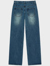 Classic Straight Denim Wide Pants Mid Blue - NOIRER FOR WOMEN - BALAAN 8