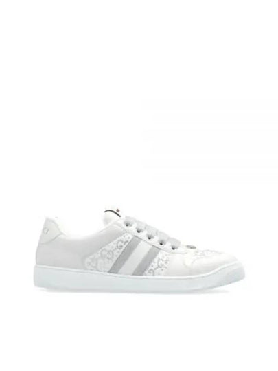 Screener Leather Low Top Sneakers Light Grey - GUCCI - BALAAN 2