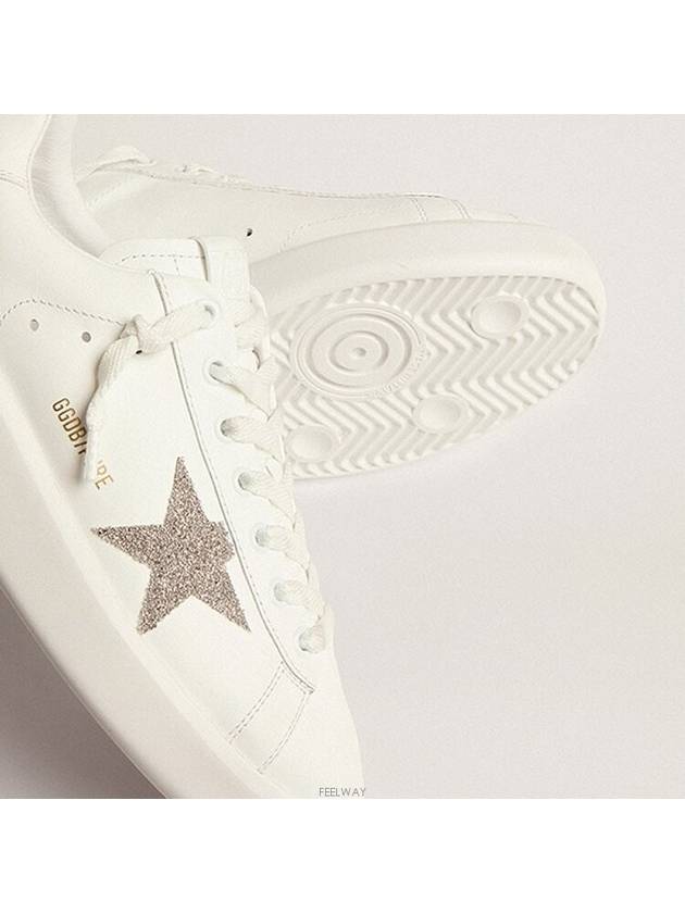 Pure Star Glitter Silver Low Top Sneakers White - GOLDEN GOOSE - BALAAN 4