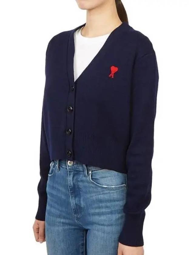 Army Cardigan Small Heart Merino Wool Women s Navy BFFKC111 KN0025 430 - MAISON MARGIELA - BALAAN 3