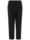 Crop Wool Blended Straight Pants Black - CALLAITE - BALAAN 1