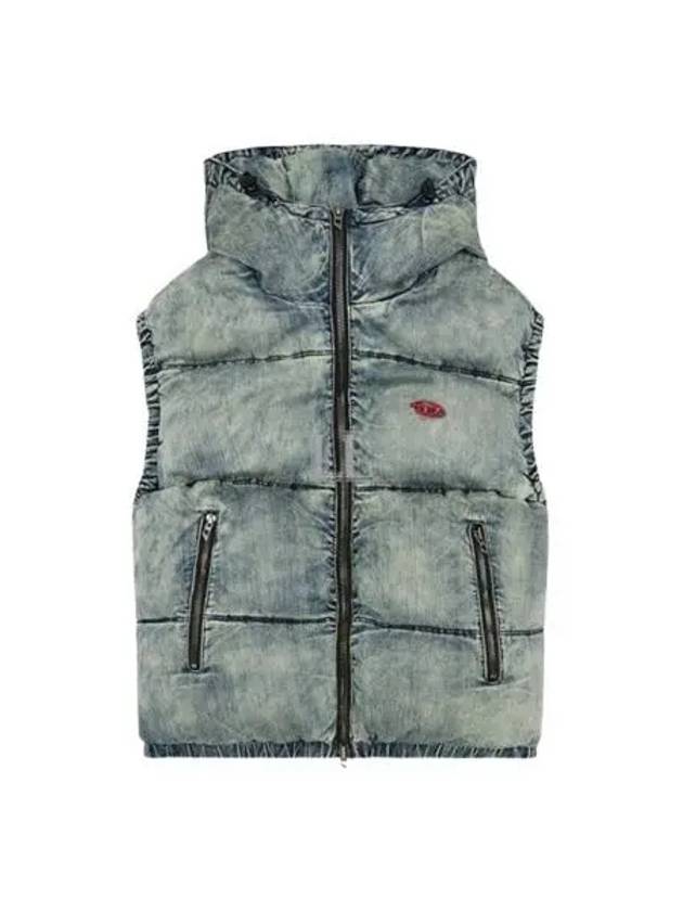 W Mons SL Faded Denim Padding Vest Blue - DIESEL - BALAAN 2