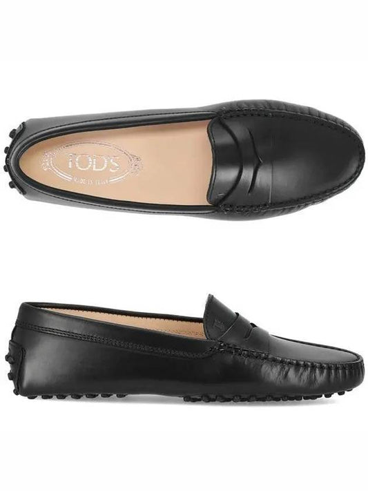 Women's Gommino Leather Driving Shoes Black - TOD'S - BALAAN 2