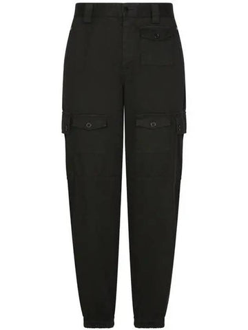 Pocket Cargo Straight Pants Black - DOLCE&GABBANA - BALAAN 1