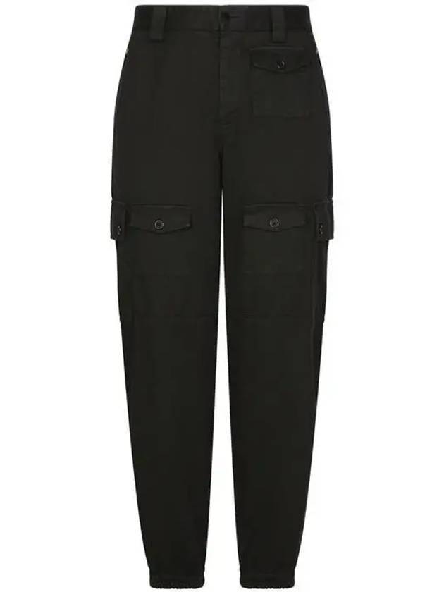 Pocket Cargo Straight Pants Black - DOLCE&GABBANA - BALAAN 1