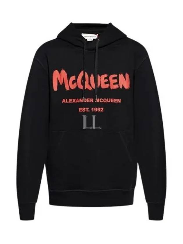 Graffiti Logo Hoodie Black - ALEXANDER MCQUEEN - BALAAN 2