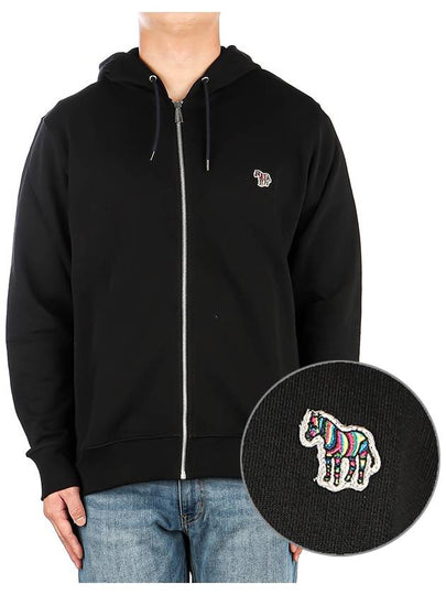 Zebra Logo Cotton Zip Up Hoodie Black - PAUL SMITH - BALAAN 2