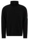 Lambswool GRS Half Zipped Knit Top Black - CP COMPANY - BALAAN 2