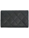 CC logo flap caviar card wallet black - CHANEL - BALAAN 4