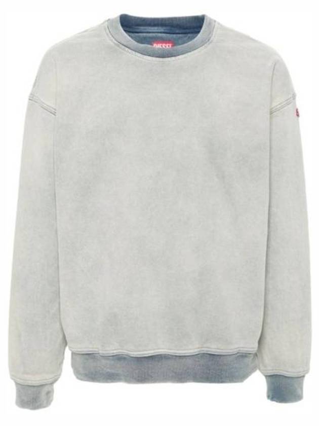 D Krib Track Denim Sweatshirt Light Blue - DIESEL - BALAAN 2