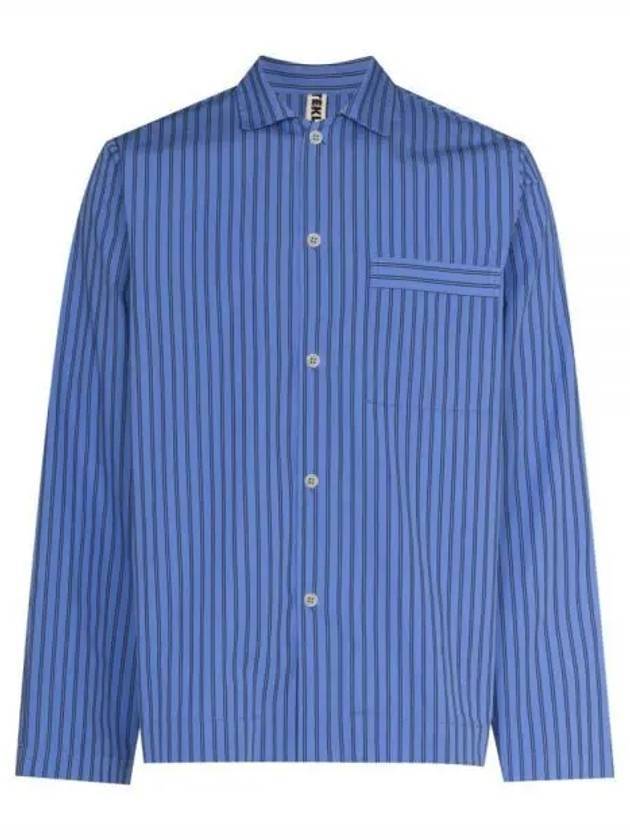 Poplin Pajamas Striped Organic Cotton Long Sleeve Shirt Boro - TEKLA - 1