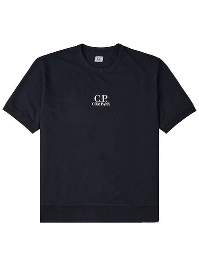 Men's Logo Print Crew Neck Cotton Short Sleeve T-Shirt Black - CP COMPANY - BALAAN 2