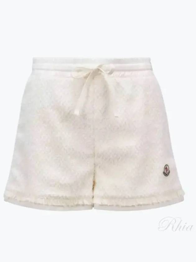 Logo Patch Tweed Shorts White - MONCLER - BALAAN 2