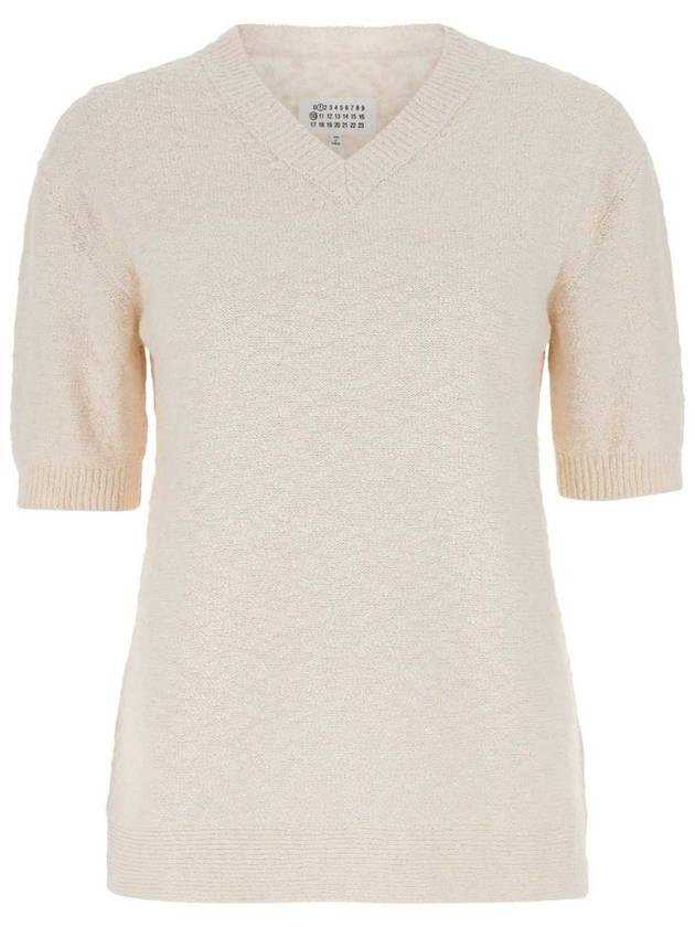 V-Neck Knit Top White - MAISON MARGIELA - BALAAN 2