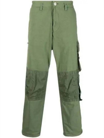 Mix Fabric Hype TC Utility Straight Pants Green - STONE ISLAND - BALAAN 2