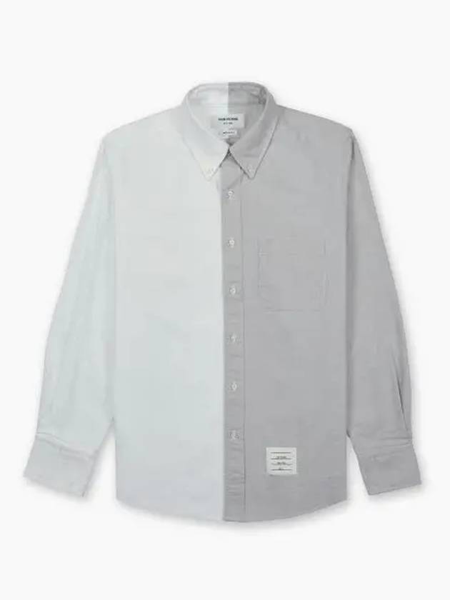 Funmix Oxford Cotton Long Sleeve Shirt Grey - THOM BROWNE - BALAAN 2