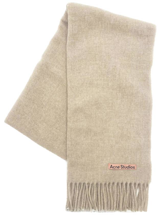 Wool Fringe Scarf Oatmeal Melange - ACNE STUDIOS - BALAAN 4