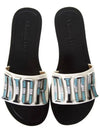 Women's 11th Anniversary Metal Logo Slippers White - DIOR - BALAAN.