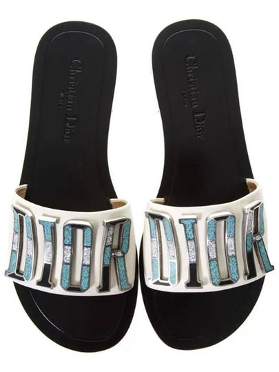 Metal Logo Slippers White - DIOR - BALAAN 2