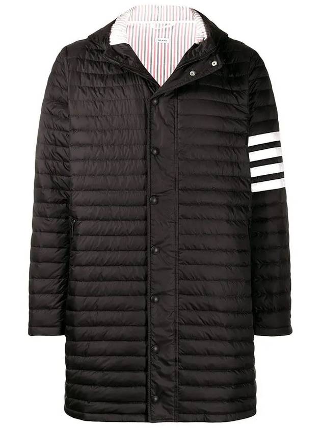 Men's 4 Bar Hooded Padding Black - THOM BROWNE - BALAAN 2