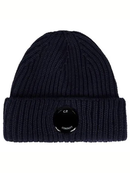 Lens Wappen Wool Beanie Navy - CP COMPANY - BALAAN 2