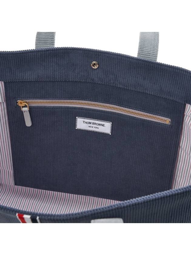 Corduroy Medium Tool Tote Bag Navy - THOM BROWNE - BALAAN 10