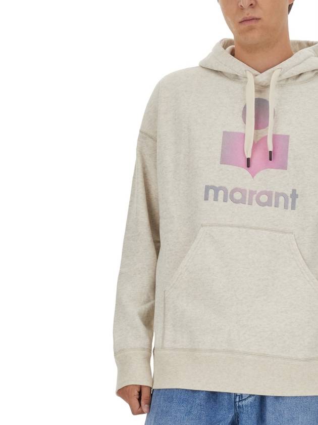 Miley Logo Print Hoodie Ecru - ISABEL MARANT - BALAAN 5