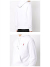 Mini Heart Logo Patch Embroidered Hoodie White - AMI - BALAAN 6