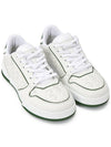 One Oblique Perforated Calfskin Low Top Sneakers White Green - DIOR - BALAAN 4