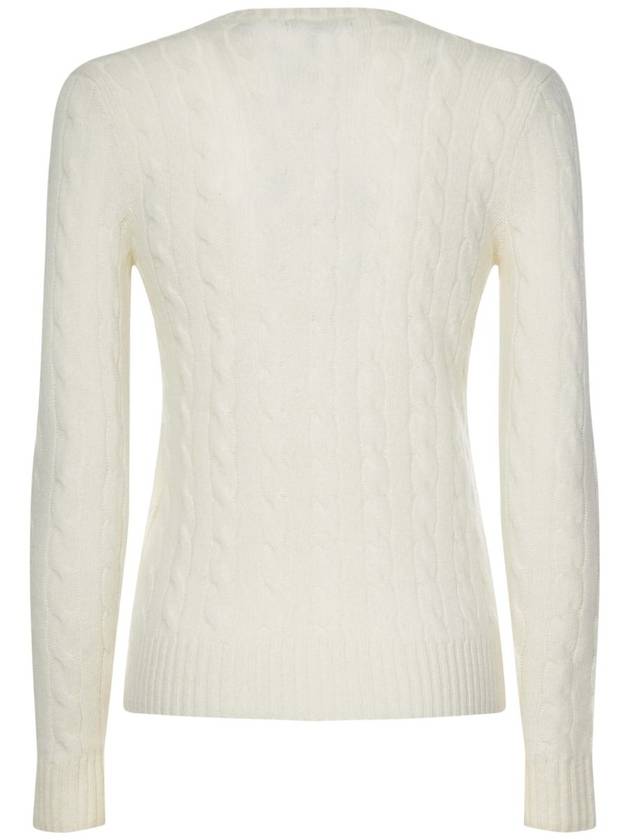 Embroidered Logo Pony Cable Knit Top Cream - POLO RALPH LAUREN - BALAAN 3