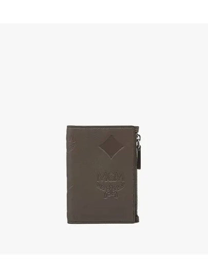 Aren Maxi Monogram Leather Snap Half Wallet Grey - MCM - BALAAN 2