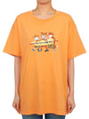 Surfing Foxes Short Sleeve T-shirt Orange - MAISON KITSUNE - BALAAN 2