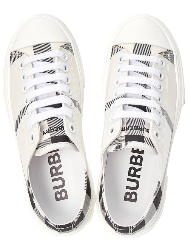 Check Cotton Low Top Sneakers Black White - BURBERRY - BALAAN 3