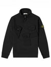 Wappen Patch Multi-Pocket Mock Neck Sweatshirt Black - STONE ISLAND - BALAAN 2