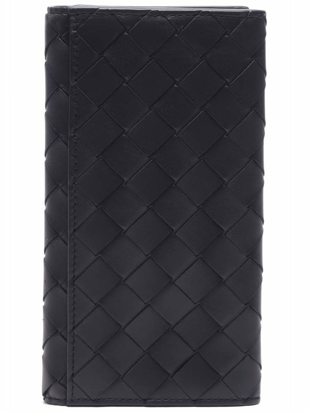 Intrecciato Leather Long Wallet Black - BOTTEGA VENETA - BALAAN 5