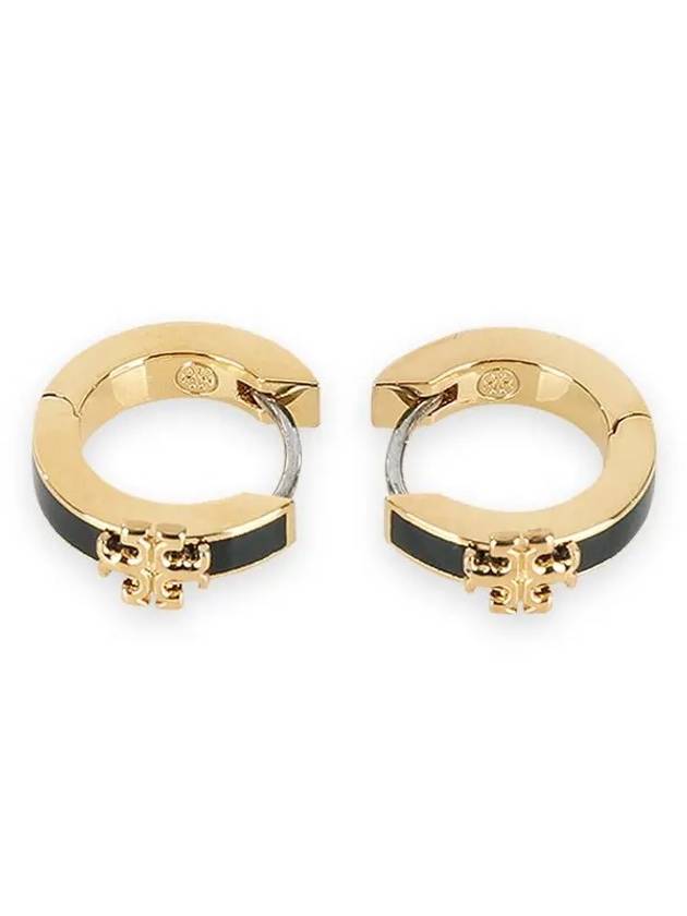 Women's Kira Huggie Hoop Earrings Black - TORY BURCH - BALAAN 3