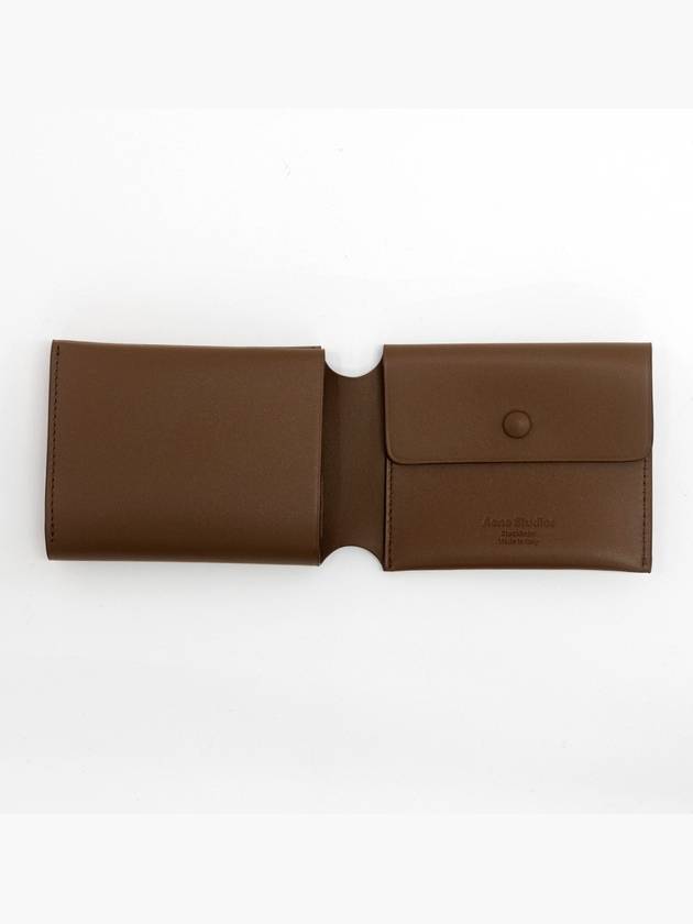 Folded card wallet holder camel brown FN UX SLGS000105 - ACNE STUDIOS - BALAAN 4