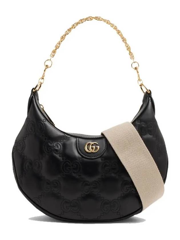 GG Matelasse Half Moon Small Shoulder Bag Black - GUCCI - BALAAN 2