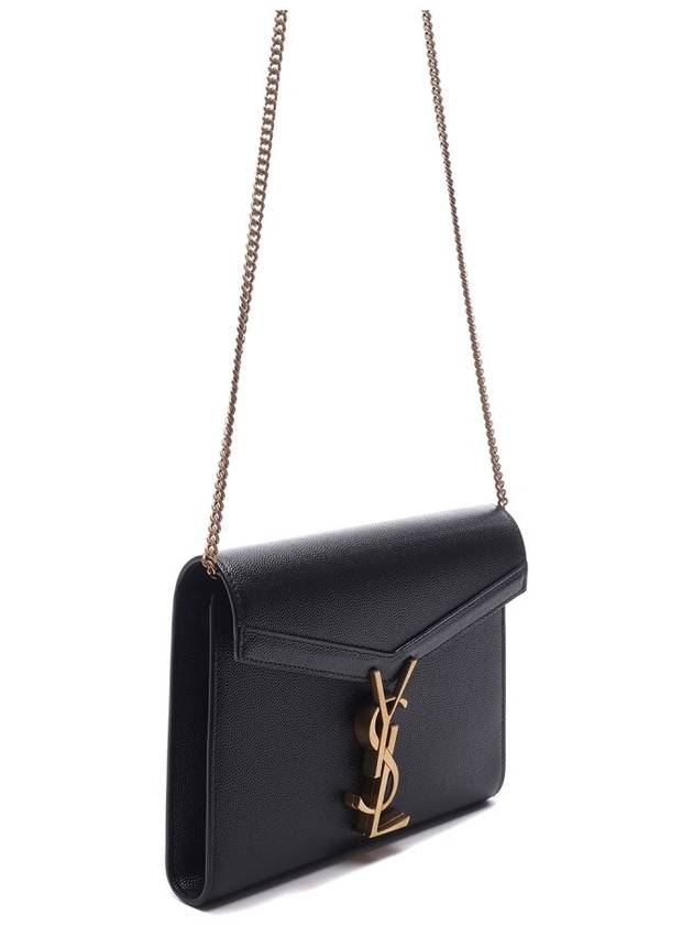 Cassandra Monogram Chain Shoulder Bag Black - SAINT LAURENT - BALAAN 4