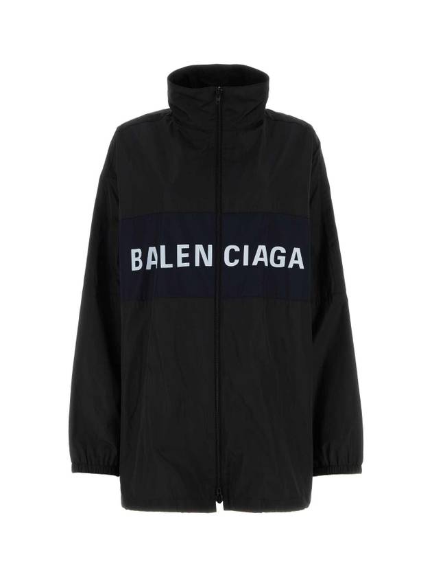 Logo Print Zip-up Jacket black - BALENCIAGA - BALAAN 1