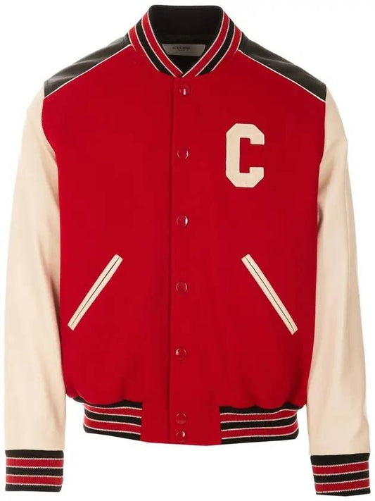 Classic Teddy Textured Wool Jacket Red - CELINE - BALAAN 1