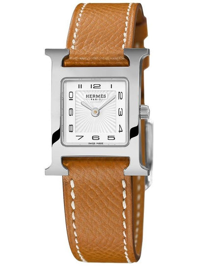 Heure H Leather Band Watch Brown - HERMES - BALAAN 2