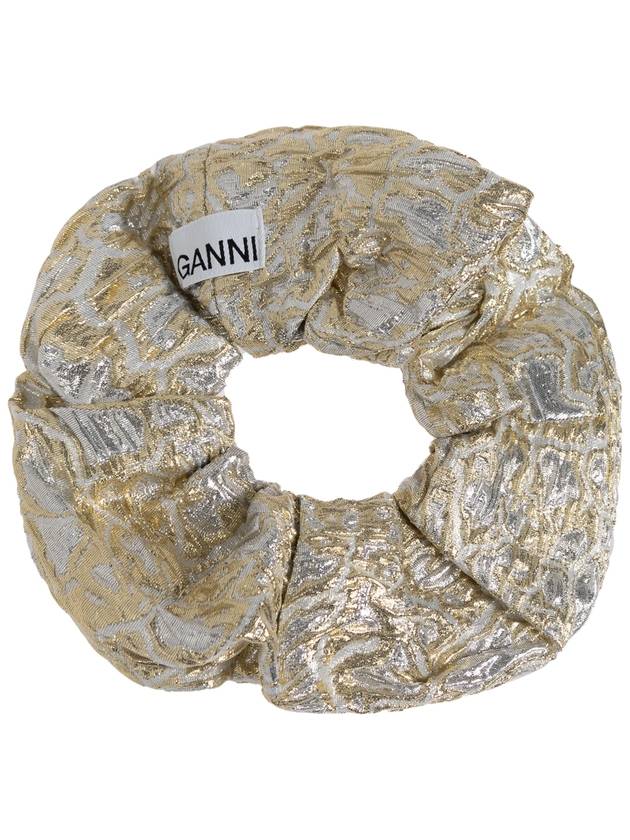 Ganni Hair Scrunchie With Lurex Thread, Women's, Silver - GANNI - BALAAN 3