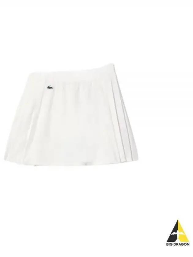 Logo Mini Side Pleats Skirt White - LACOSTE - BALAAN 2