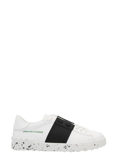 Open For A Change Low Top Sneakers White Black - VALENTINO - BALAAN 1