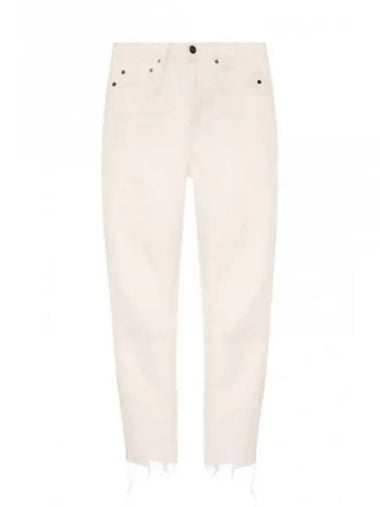 Women s Raw Edge Straight Denim Pants White 612061 Y888O - SAINT LAURENT - BALAAN 1