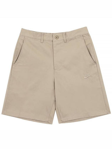 Club Chino Embroidered Logo Shorts Khaki - NIKE - BALAAN 1