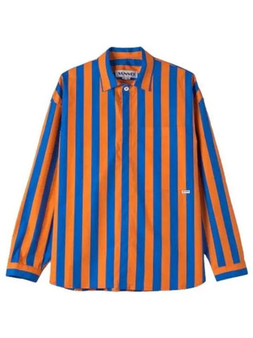 Oversized Striped Shirt Orange Azur - SUNNEI - BALAAN 1